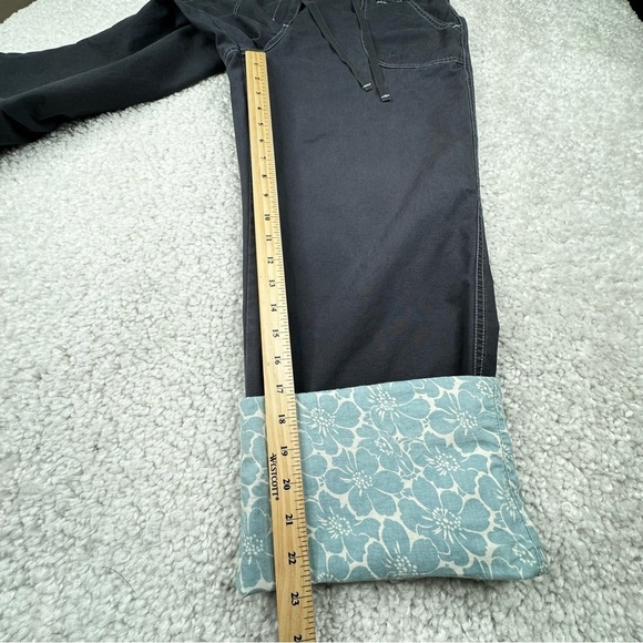 Boden Cotton Pants with Floral Flower Rolled Cuffs. Contrast Stitch. 14R - Picture 14 of 16